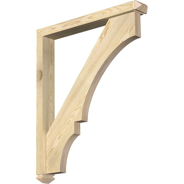 Ekena Millwork Balboa Arts and Crafts Rough Sawn Bracket w/ Offset Brace, Douglas Fir, 4"W x 30"D x 36"H BKT0402X30X36BOA03RDF - main